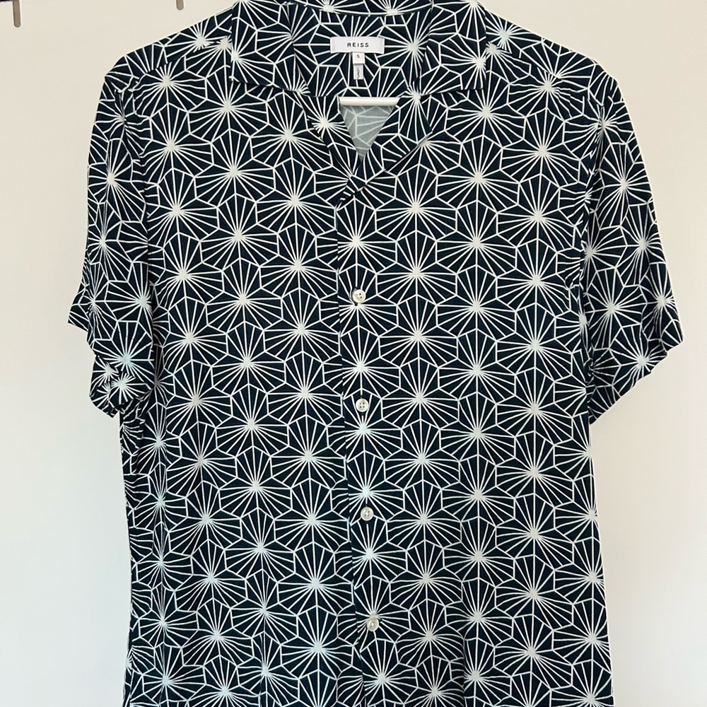 Reiss Black and White Men's Shirt